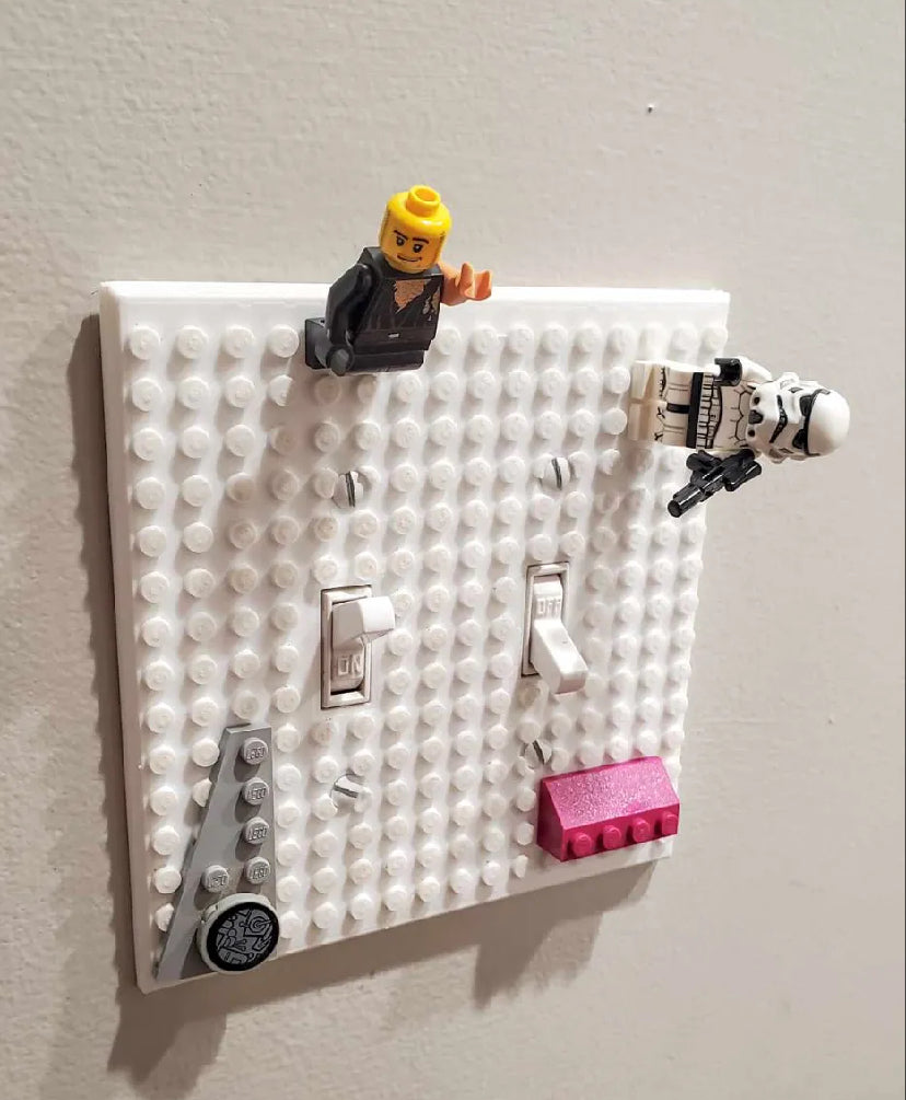 Double toggle switch Lego light switch cover